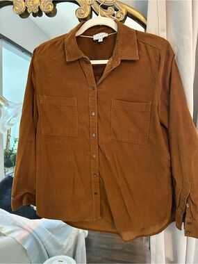 Lucky Brand Women’s Corduroy Button-Up Shirt in Brown - Casual Classic